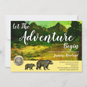 Invitación La aventura comienza con el Baby Shower de los oso