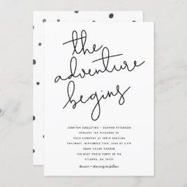 Invitación la aventura comienza con el boda moderno
