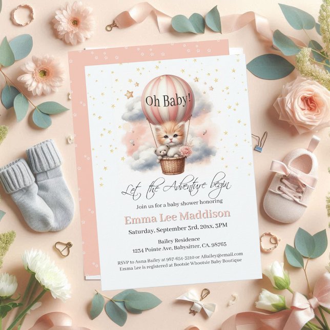 Invitación La aventura comienza con el globo de aire caliente (Subido por el creador)