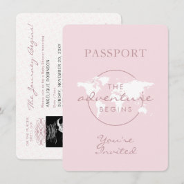 Invitación La aventura comienza con el tema de viajes Pasapor