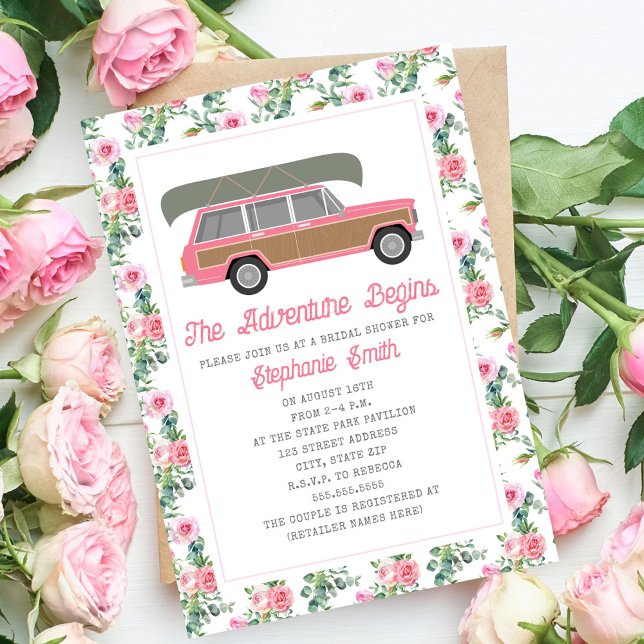 Invitación La aventura comienza con una novia de un coche ros (Subido por el creador)