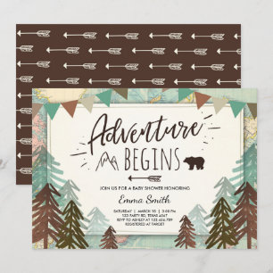 Invitación La aventura comienza el mapa del viaje de la
