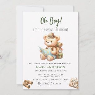 Invitación La aventura comienza el verano del oso lindo Baby 