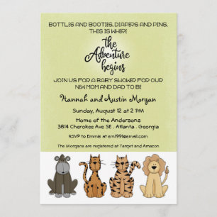 Invitación La aventura comienza en Baby Shower