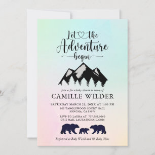 Invitación La aventura comienza en las montañas Bears Baby Sh