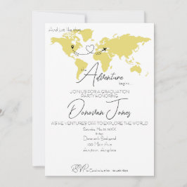 Invitación La aventura comienza fiesta de graduación universi