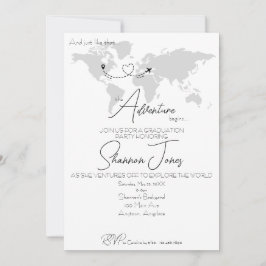 Invitación La aventura comienza fiesta de graduación universi