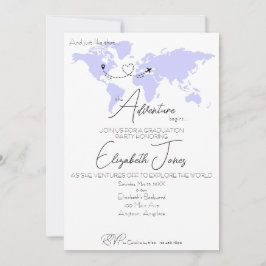 Invitación La aventura comienza fiesta de graduación universi