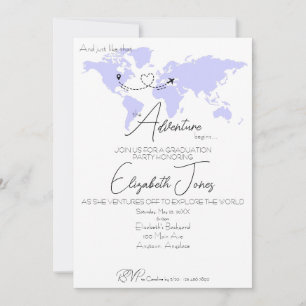 Invitación La aventura comienza fiesta de graduación universi