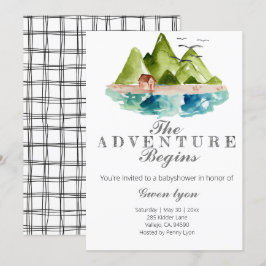 Invitación La aventura comienza la fiesta de bienvenida al