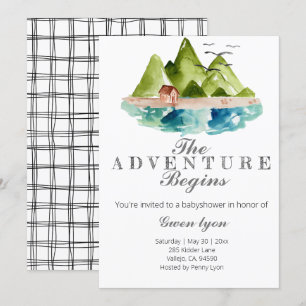 Invitación La aventura comienza la fiesta de bienvenida al