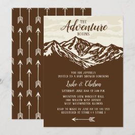 Invitación La aventura comienza la montaña Baby Shower