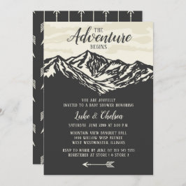 Invitación La aventura comienza la montaña Baby Shower