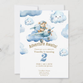 Invitación La aventura de cumpleaños número 2 de Teddy con ci