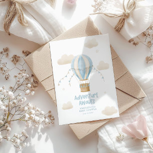 Invitación La aventura de la ducha de bebé en globo aerostáti