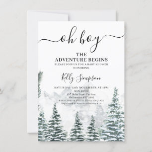 Invitación La aventura de la nieve lanza Baby Shower salvaje