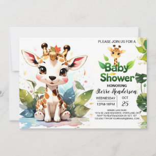 Invitación La aventura de Safari de Giraffe espera a Baby Sho