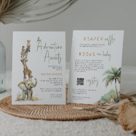 Invitación La aventura de Safari espera | Todo en un Baby Sho