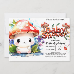 Invitación La aventura de Tiny Mushroom espera a Baby Shower