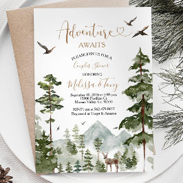 Invitación La aventura de Winter Pine Tree espera a la pareja