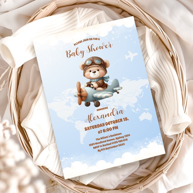 Invitación La aventura del avión del oso lindo comienza en Ba (Subido por el creador)