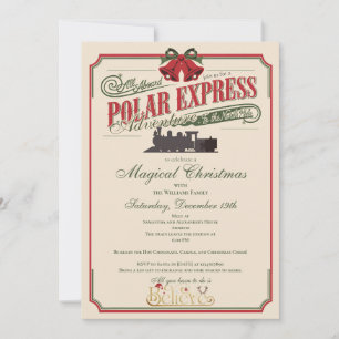 Invitación La aventura del tren Polar Express cree en los Nav