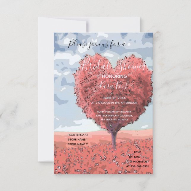 Invitación "La aventura empieza"| Ducha nupcial rosada (Anverso)