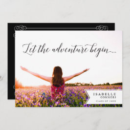 Invitación La aventura empieza fiesta de graduación de fotos