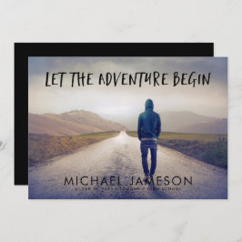 Invitación La aventura empieza fiesta de graduación de fotos