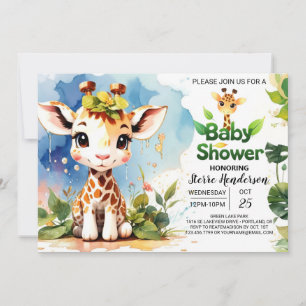 Invitación La aventura espera en Giraffe Land Baby Shower