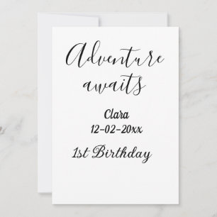 Invitación La aventura espera feliz cumpleaños número 1 nombr