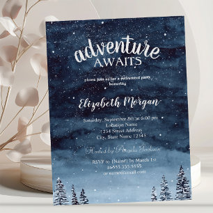 Invitación La aventura espera Fiesta de jubilación del bosque