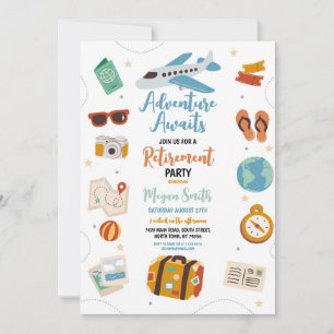 Invitación La aventura espera Fiesta de jubilación Vacaciones