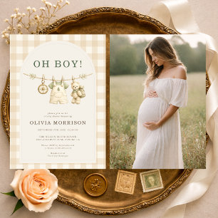 Invitación La aventura espera foto de Baby Shower Oh chico