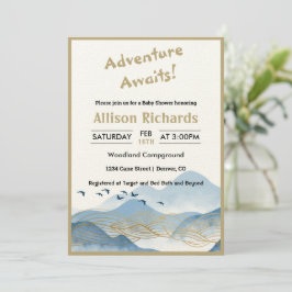 Invitación La aventura espera la ducha de bebé de la línea de