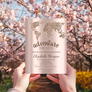 Invitación La aventura espera la jubilación del Rosa de oro d