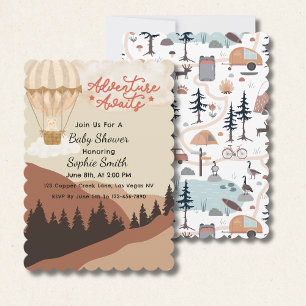 Invitación La aventura espera, oh chico, globo aerostático