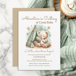 Invitación La aventura llama al campamento Baby Shower