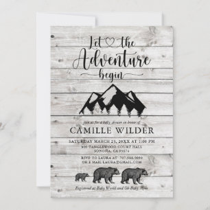 Invitación La aventura rústica comienza con los osos de las m