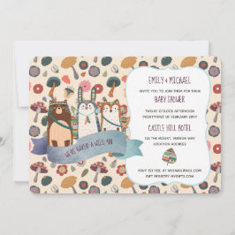 Invitación La Baby Shower de Woodland Animals invita a la mod