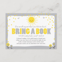 Invitación La Baby Shower del pequeño sol trae un libro neutr