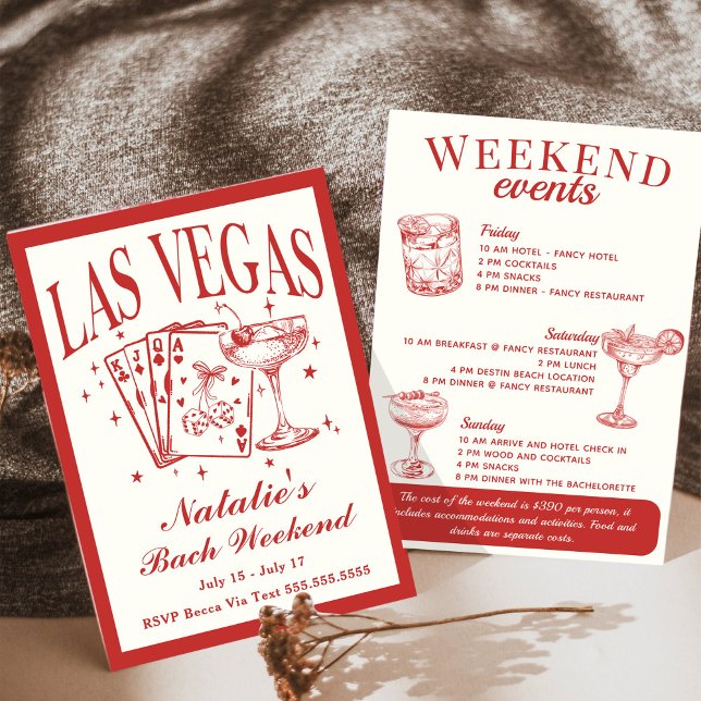 Invitación La Bachelorette de Las Vegas Cocktail Itinerario (Subido por el creador)