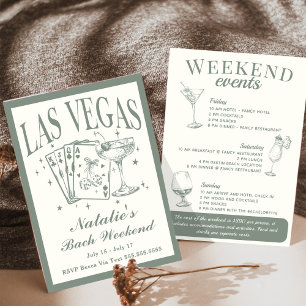 Invitación La Bachelorette de Las Vegas Cocktail Itinerario