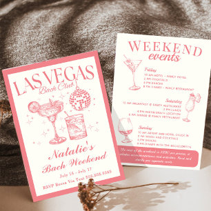 Invitación La Bachelorette de Las Vegas Cocktail Itinerario