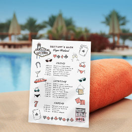 Invitación La Bachelorette Weekend Itinerary de Las Vegas