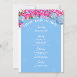 Invitación La bailarina Reina Bachelorette Weekend Itinerario