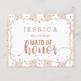 Invitación La banda de arena Rosa Oro será mi empleada de hon