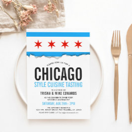 Invitación La bandera del fiesta de la cocina el | de Chicago
