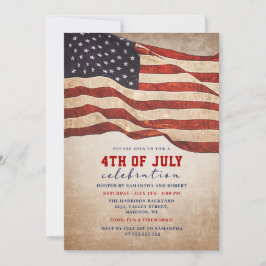 Invitación La bandera norteamericana deteriorada de la vieja 