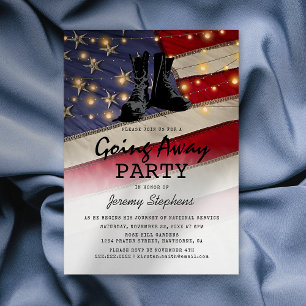 Invitación La bandera patriótica del soldado se va